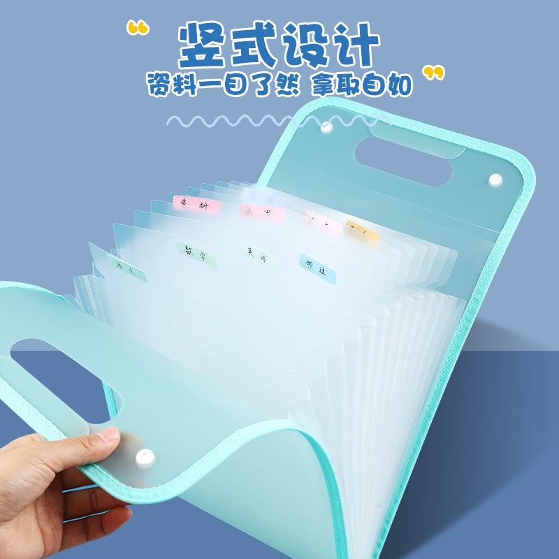 A4 Portable Vertical Folder Test Paper Bag Student Multi-Layer Large Capacity Organ Bag Storage Finishing Sub-Subject - Image 3